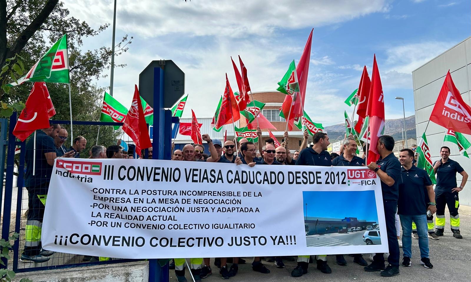 Imagen de CCOO Jaén traslada su apoyo a los trabajadores de VEIASA